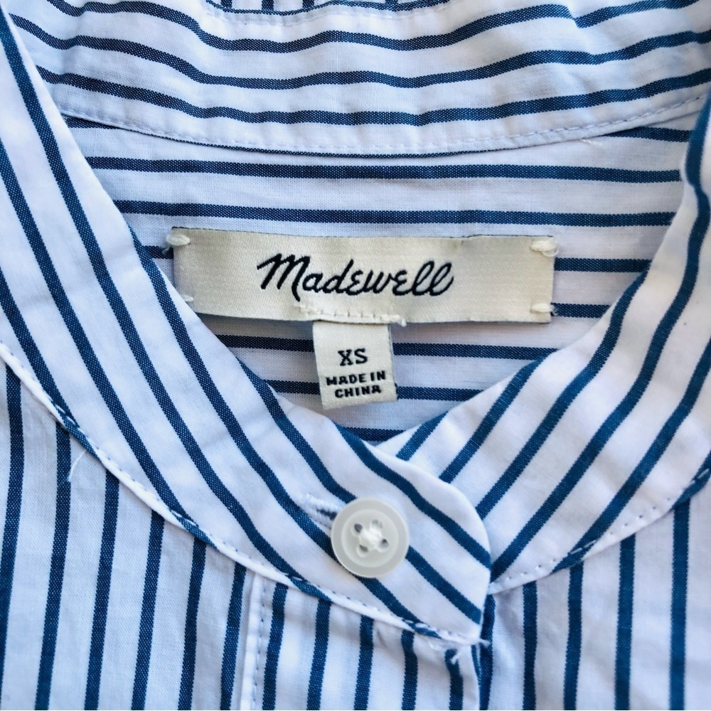 Madewell Lakeside Top Peplum Striped XS blue white - Picture 11 of 13